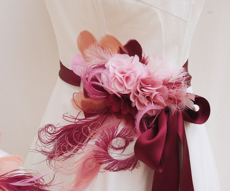 Schuhklips rosa Vintage Hochzeit altrosa mauve Brautschuhe Blumen Federn Braut Brautschmuck Accessoires pink rosé 50er Jahre Bild 10