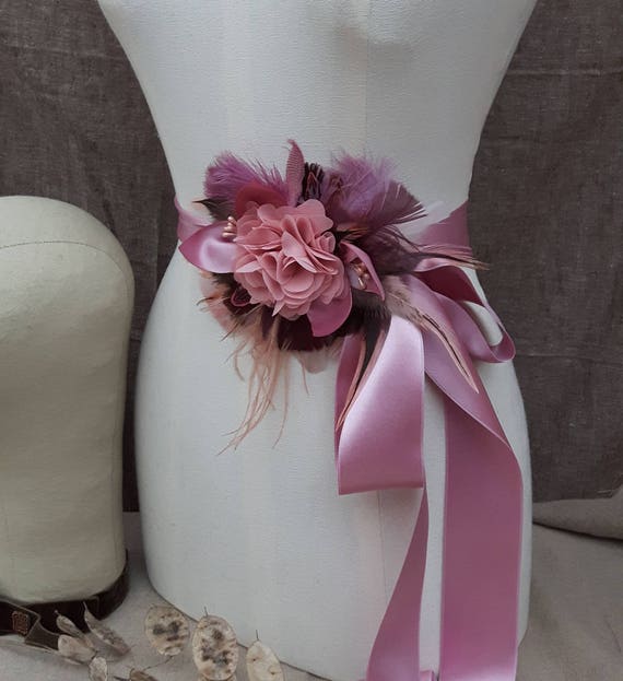 pink bridal sash