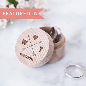 Personalised Wooden Arrows Ring Box - Engraved Ring Box - Arrow Wedding - Gift for Couples - Personalised Ring Box