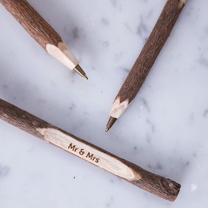 Engraved Twig Ballpoint Pen - Wedding Signing Pen - Pen for Wedding - 5th Wedding Anniversary Gift