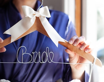 Bride Wedding Dress Wooden Hanger - Hen Party Gift - Bridal Party Wedding Hangers - Engraved Hangers - Bridal Shower Gift