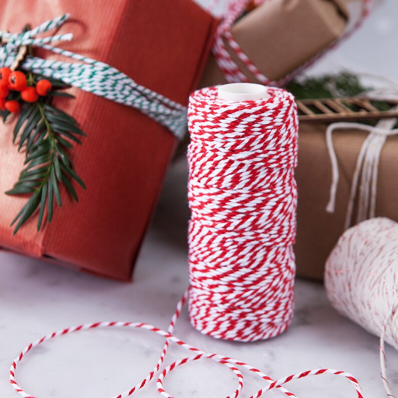 Hanging Twine Wrapping Twine Cotton Bakers Twine Cotton Twine Vintage Twine Cotton Yarn Striped Twine Retro Twine 100m Twine