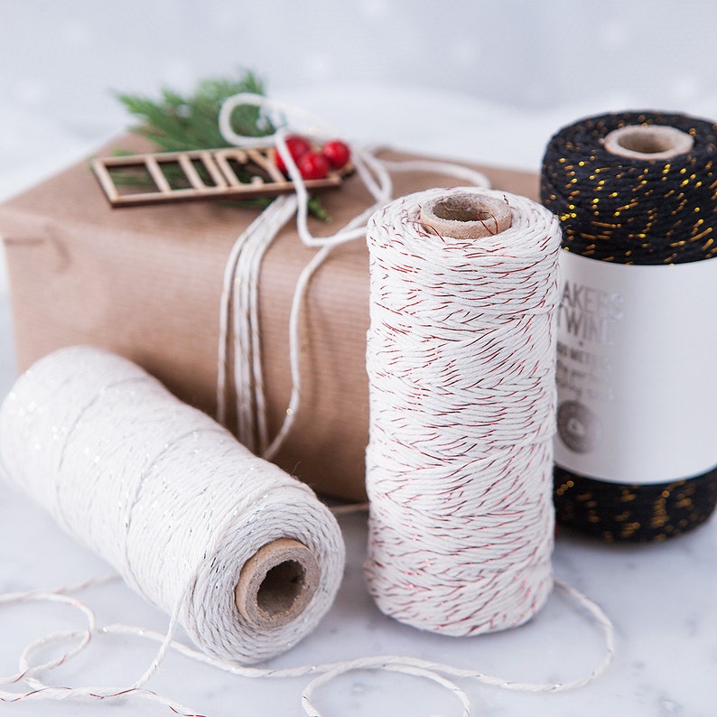 Hanging Twine Wrapping Twine Cotton Bakers Twine Cotton Twine Vintage Twine Cotton Yarn Striped Twine Retro Twine 100m Twine