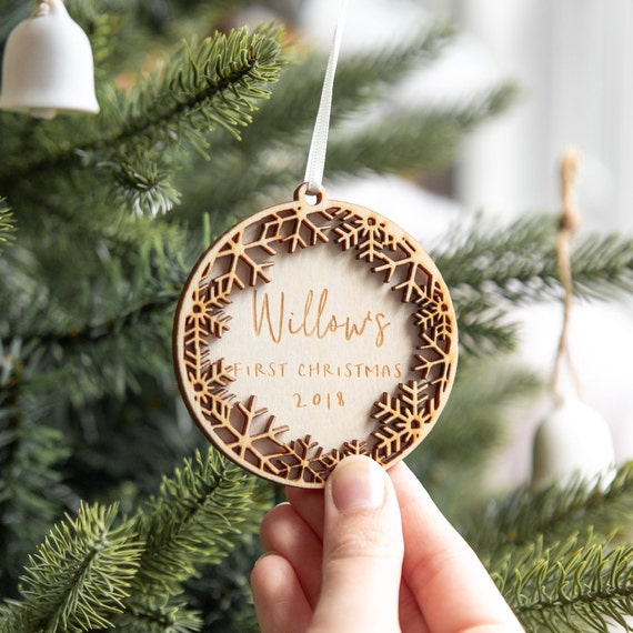 Initial Wooden Bauble