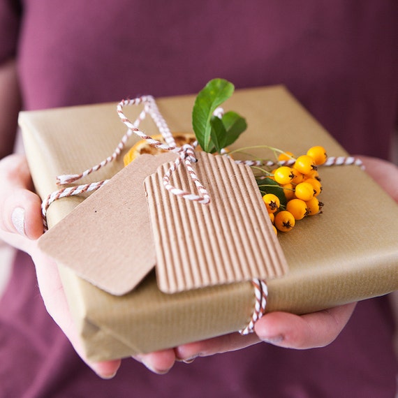 Kraft Corrugated Luggage Tags 10 Pack Rustic Gift Tags Etsy