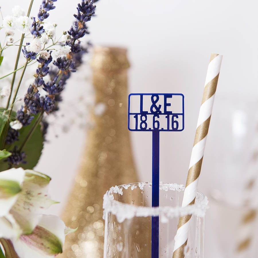 Personalised Drink Stirrers Cocktails Wedding Party Birthday Event Hen SET OF 6 