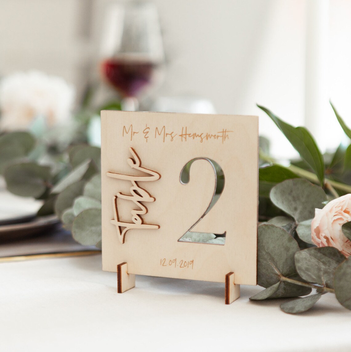 Personalised Wedding Wooden Table Numbers Wedding Table Etsy