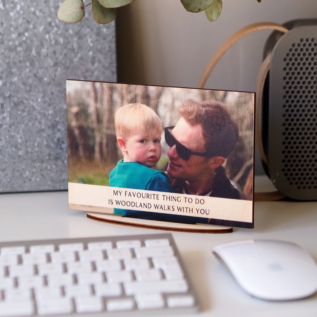 Personalised Photo Desk Sign Father's Day Photo Display Photo Desk