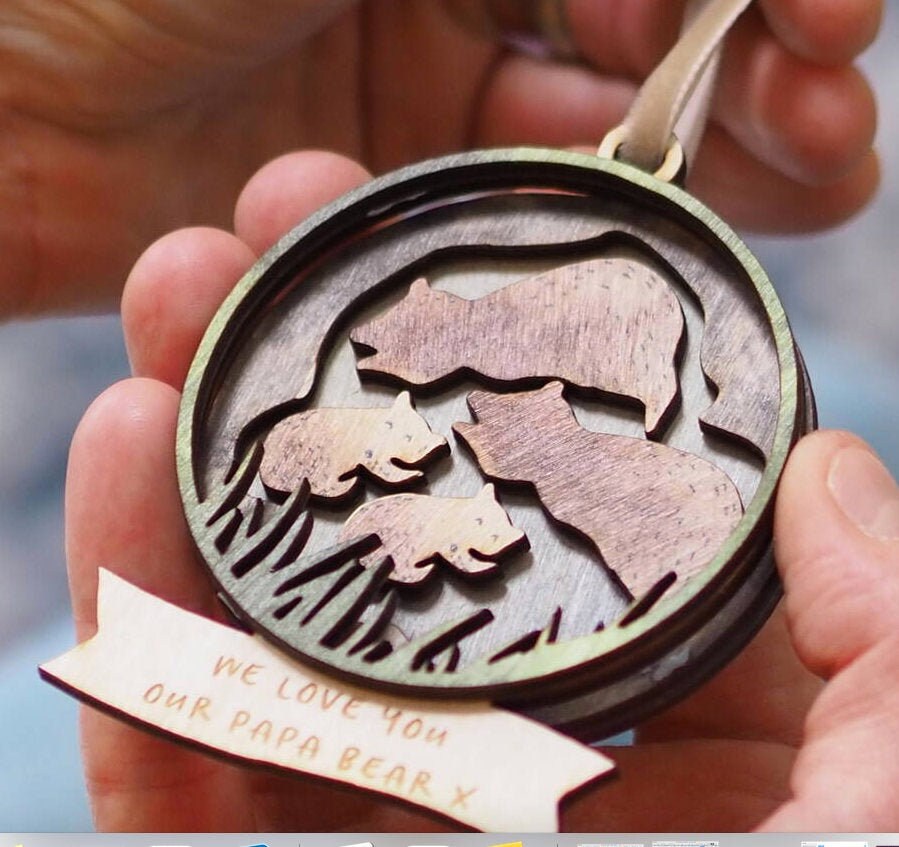 Décoration de Noël Familiale Ours Personnalisée - Notre Première Boule Mon Premier Ornement Noël