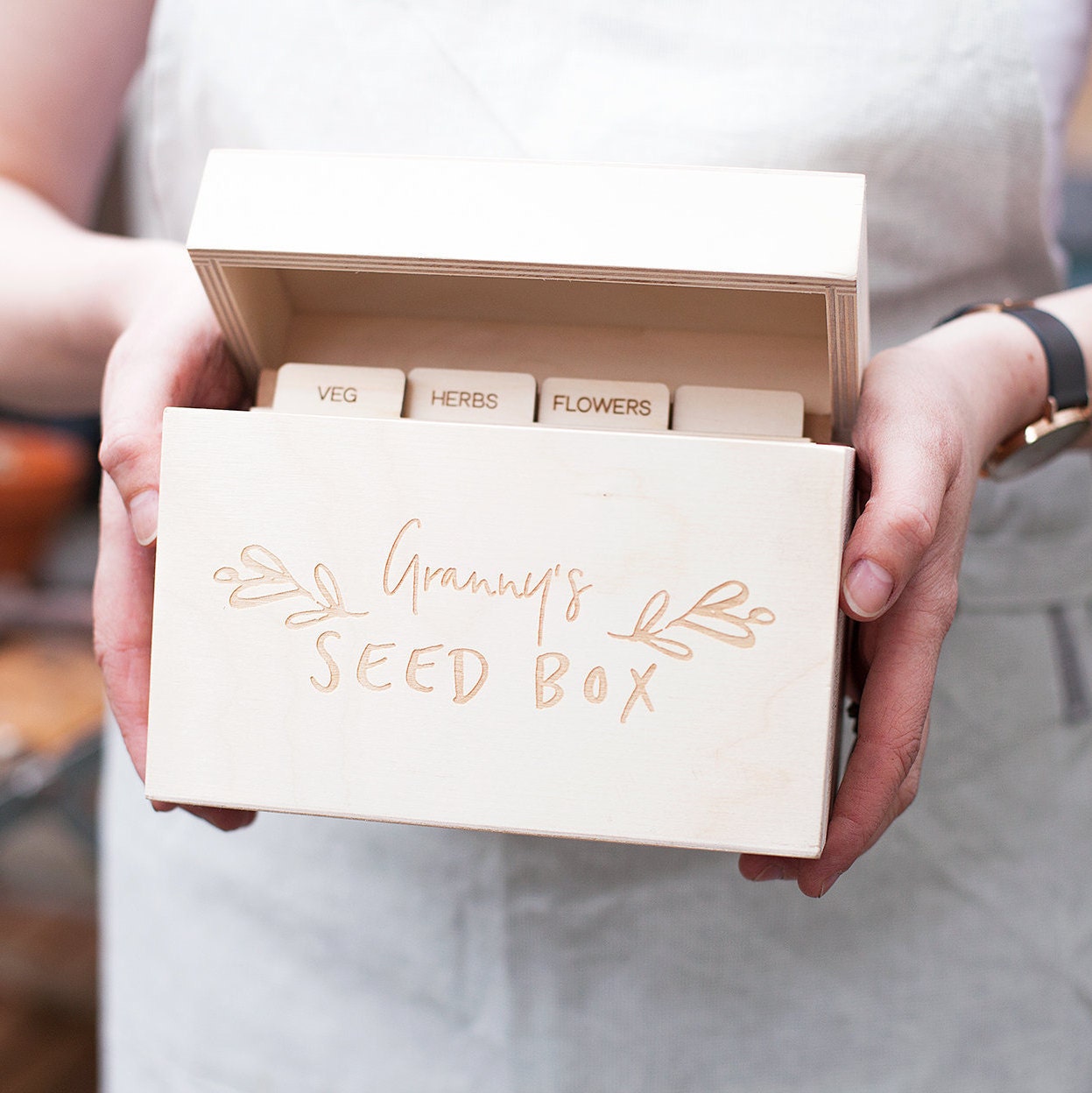 Personalised Gardener's Seed Box, Engraved Seed Packet Storage, Wooden Seed  Box, Seed Packet Storage, Vegan Seed Box, Seed Container 