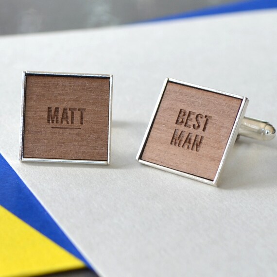 Personalised Best Man Cufflinks Wedding Cufflinks Etsy