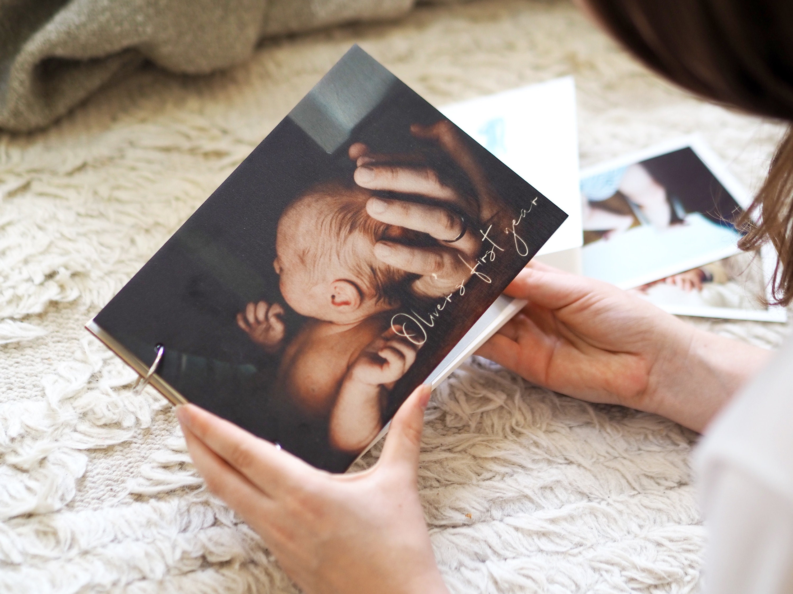 Baby Photo Album, Self-adhesive Baby Memory Book, Personalized Baby Boy /  Baby Girl Scrapbook Album, Hand Made Baby Shower / Birthday Gift 
