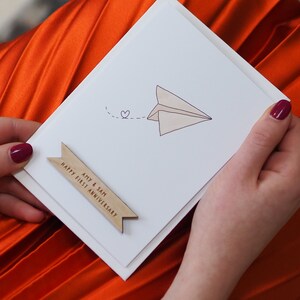 Engraved First Wedding Anniversary Card | Personalised Paper Anniversary Card | 1st Anniversary Wishes For Wife or Husband