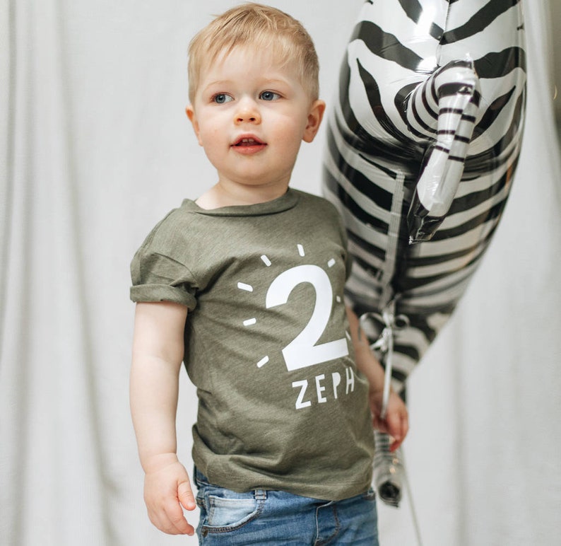 Personalised Kids Birthday Age T Shirt 2nd Birthday Gift Etsy