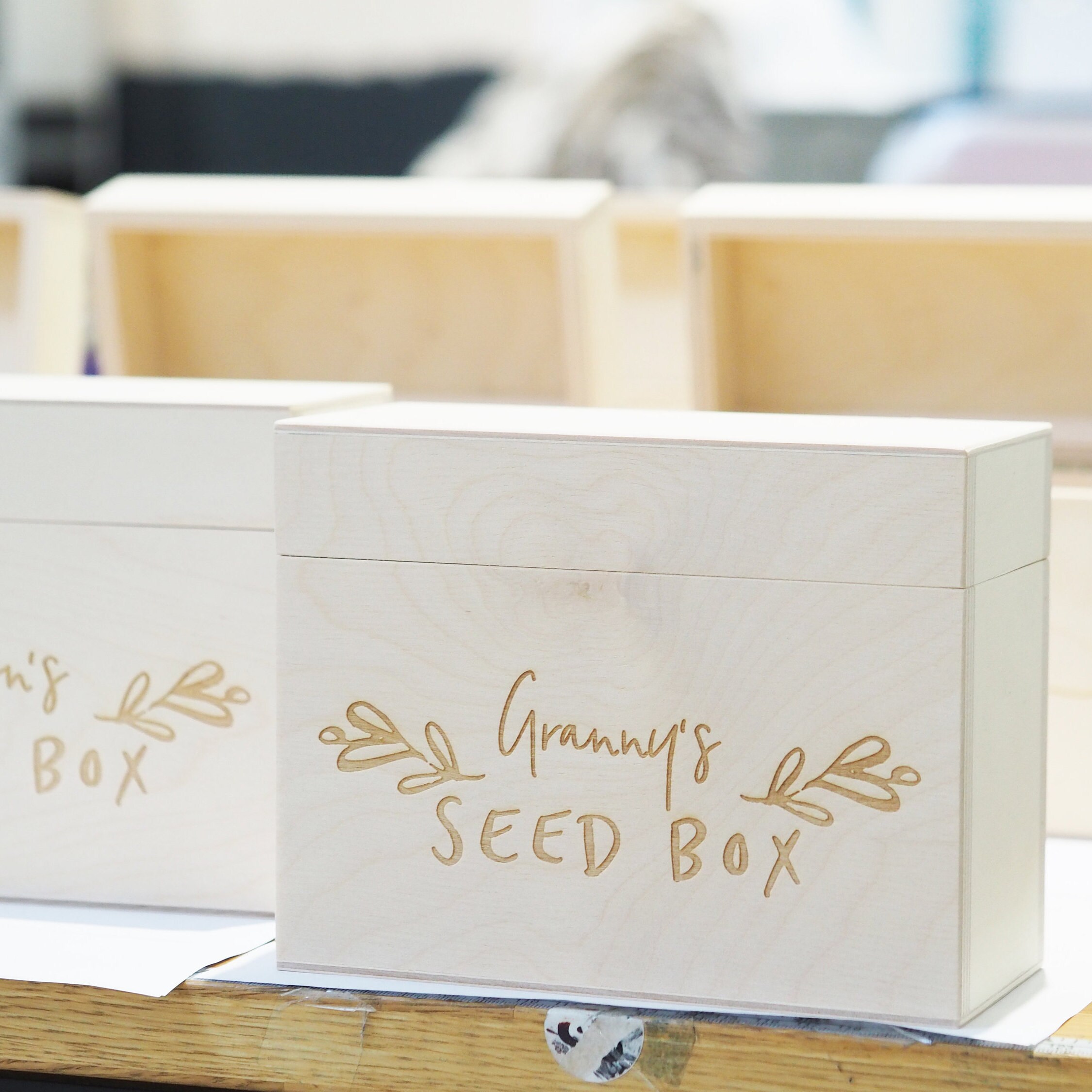 Seed Box Gift Set, Seed Gift Box, Seed Storage Box, Engraved Seed