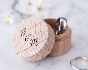 Personalised Calligraphy Ring Box - Engraved Ring Box - Ring Holder - Wedding Keepsake Box