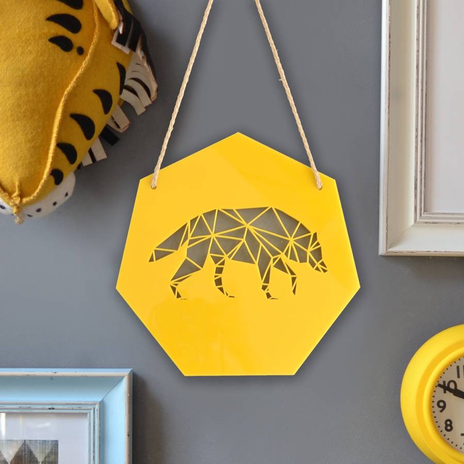 Geometric Wolf Artwork Geometric Wall Art Woodland Wolf Etsy UK