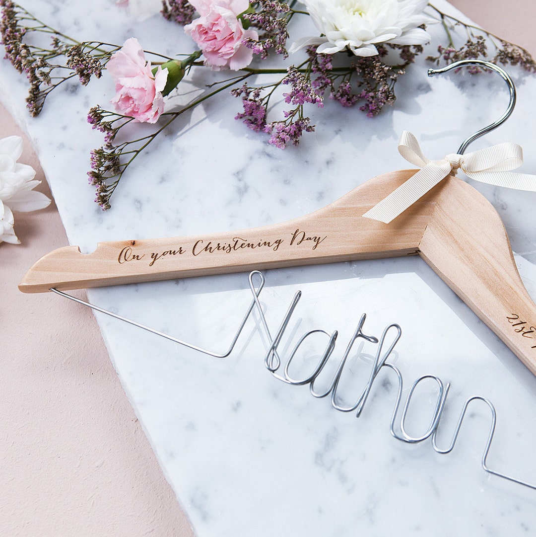 Personalised Christening Hanger Christening Gift Gift for Etsy
