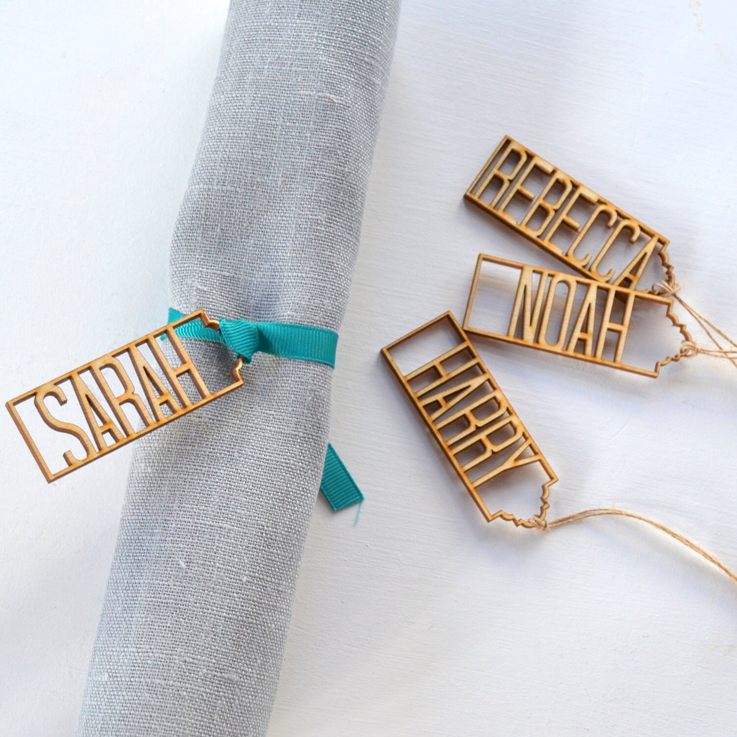 Wooden Name Place Settings Wooden Gift Tag Rustic Wedding Etsy