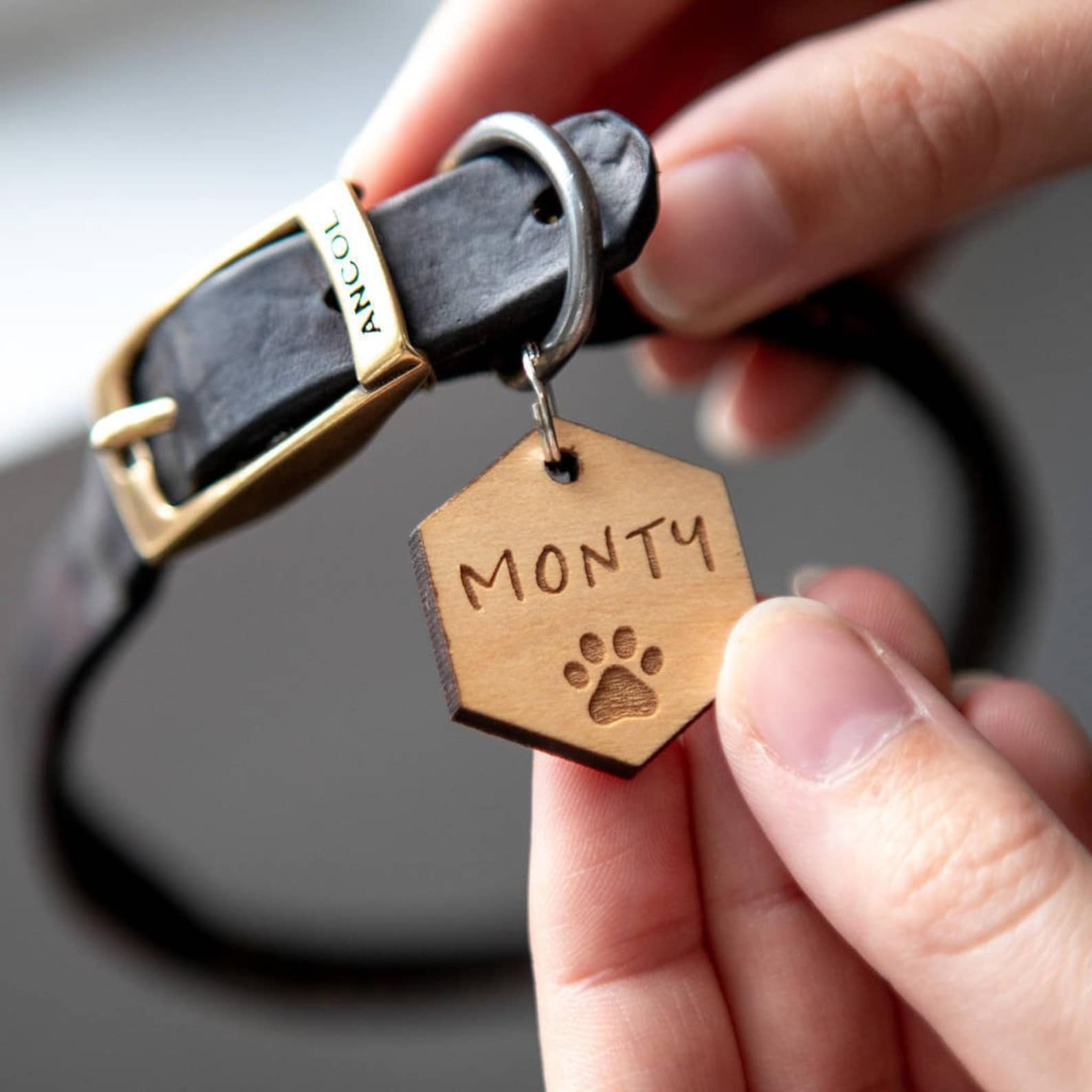 Personalised Paw Pet Tag Wooden Pet Tag Custom Pet Tag Etsy