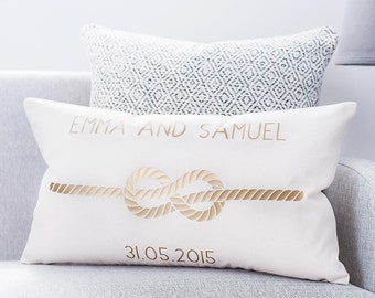 Personalised Infinity Love Knot Cushion - Couples Cushion - Housewarming Gift - Wedding Chairs - 2nd Anniversary Gift