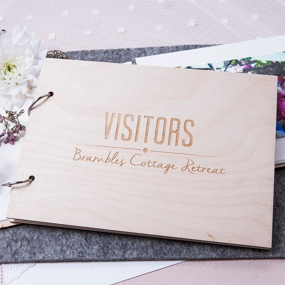 Personalised Visitor Guest Book House Warming Gift Hotel Visitors Book  Guest Book for Hotel Wooden Guest Book Custom Guest Book 