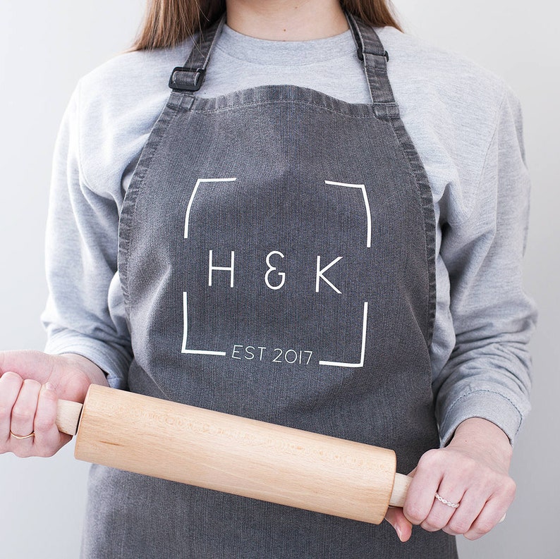 Personalised Wedding Date Denim Apron 2nd Anniversary Gift Etsy