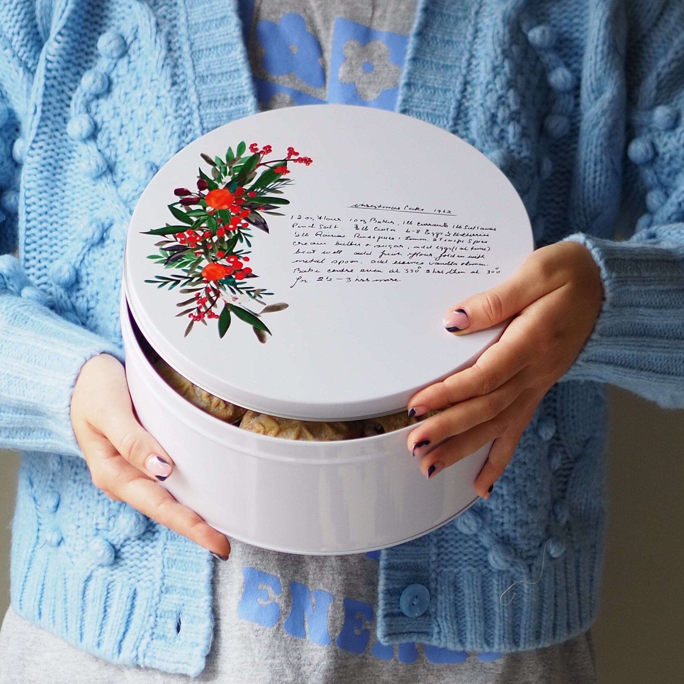 Christmas cake sale tin