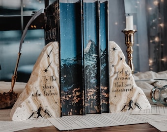 Zebra Onyx Bookends - To the stars who listen - ACOTAR Bookends - Sarah J Maas Quote - Officially licensed