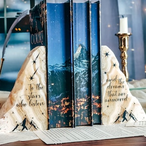 Zebra Onyx Bookends - To the stars who listen - ACOTAR Bookends - Sarah J Maas Quote - Officially licensed