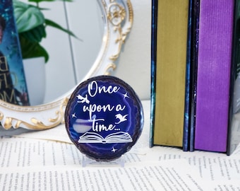 Fairytale decor , once upon a time, storybook quote, cottage core bookshelf decor,  bookish decor , gift for reader, princess decor