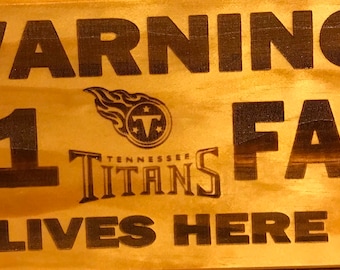 Tennessee Titans Laser Burnt Sign