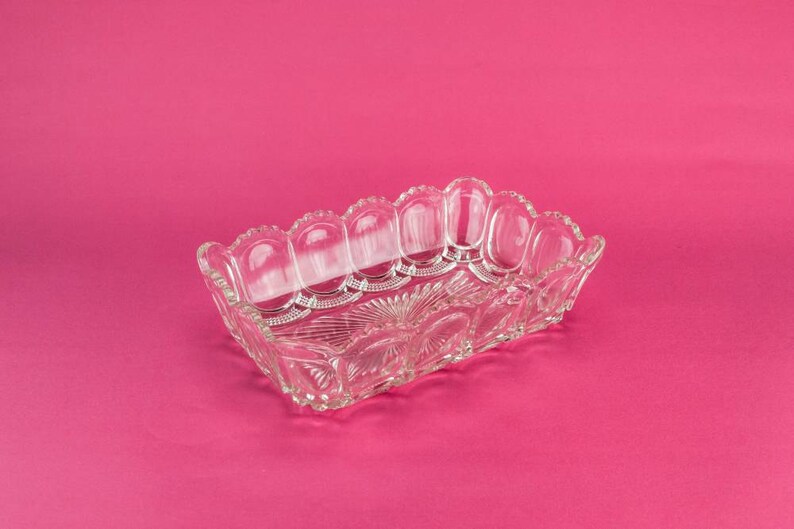 Antique Spectacular Glass Panelled Large BOWL Crystal Arts Crafts Cereal Dining English Circa 1910