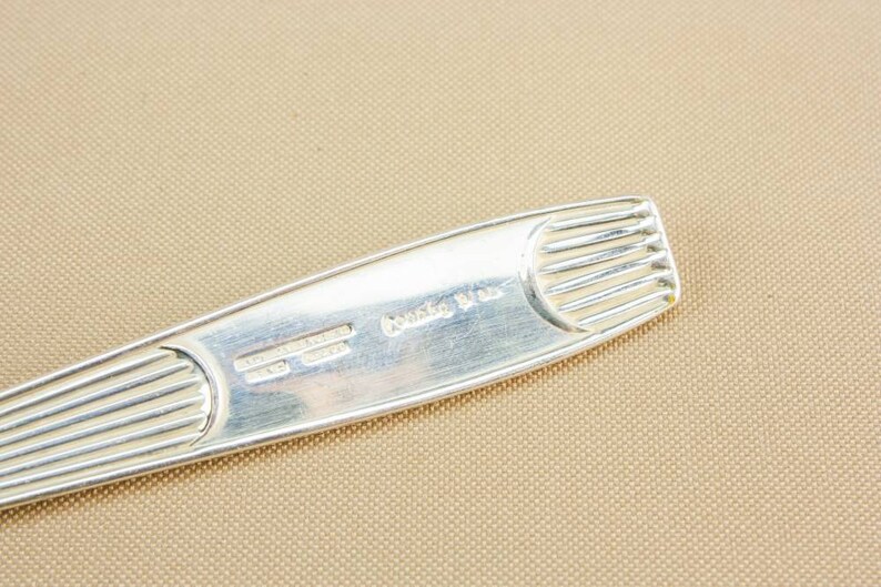 6 Vintage Silver Plated Mid-Century Modern Serving Medium Elegant SPOONS AP Co Cutlery Retro English 1950s