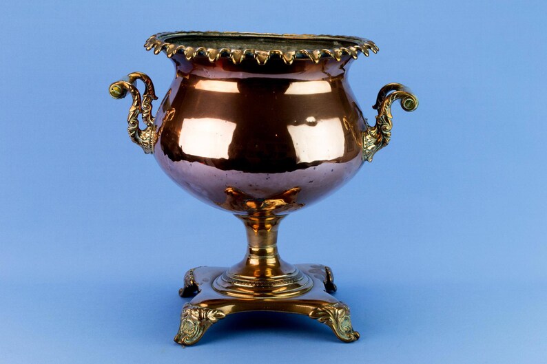 Large Copper Planter Urn Neo-Classical Antique William IV English 1830s Samovar Hot Water Vase