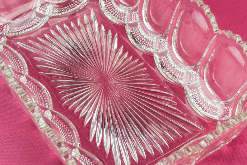 Antique Spectacular Glass Panelled Large BOWL Crystal Arts Crafts Cereal Dining English Circa 1910