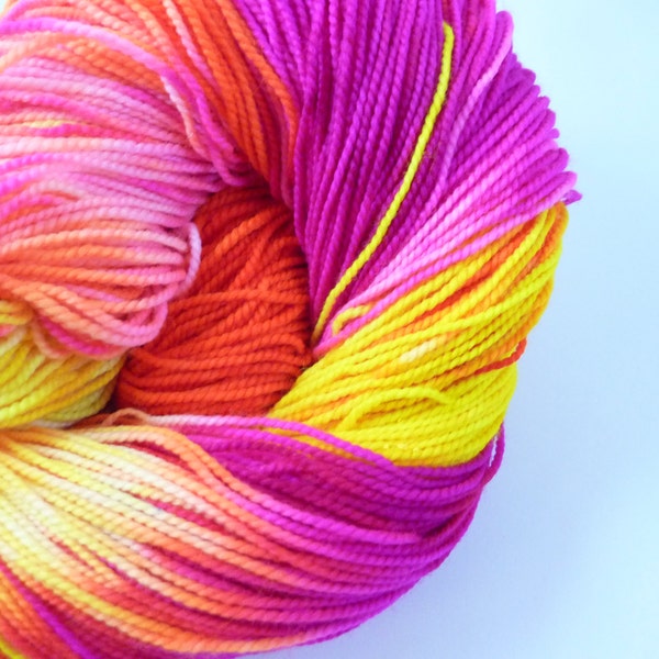 Hand dyed merino sock yarn - blacklight reactive - The Wire