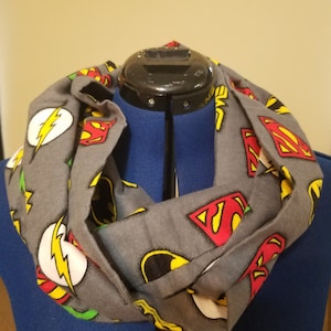 DC Superhero Infinity Scarf w/ Hidden Pocket