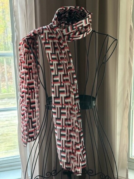 Vintage 1970's Mod Geometric Scarf - image 1