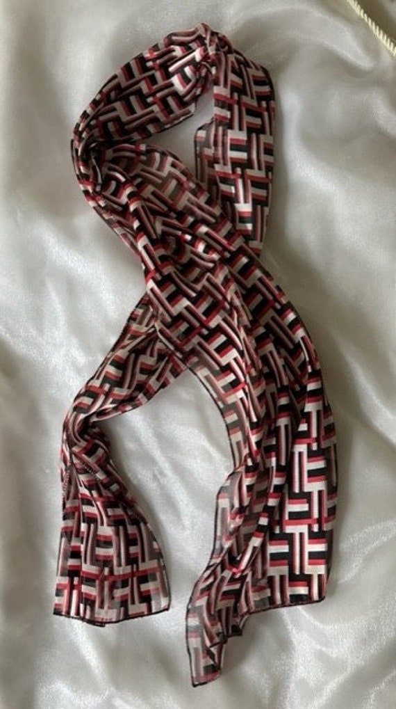 Vintage 1970's Mod Geometric Scarf - image 2