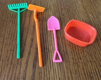 Vintage Barbie Gardening Tools, Barbie Accessories, 1980's Barbie Collector Gift