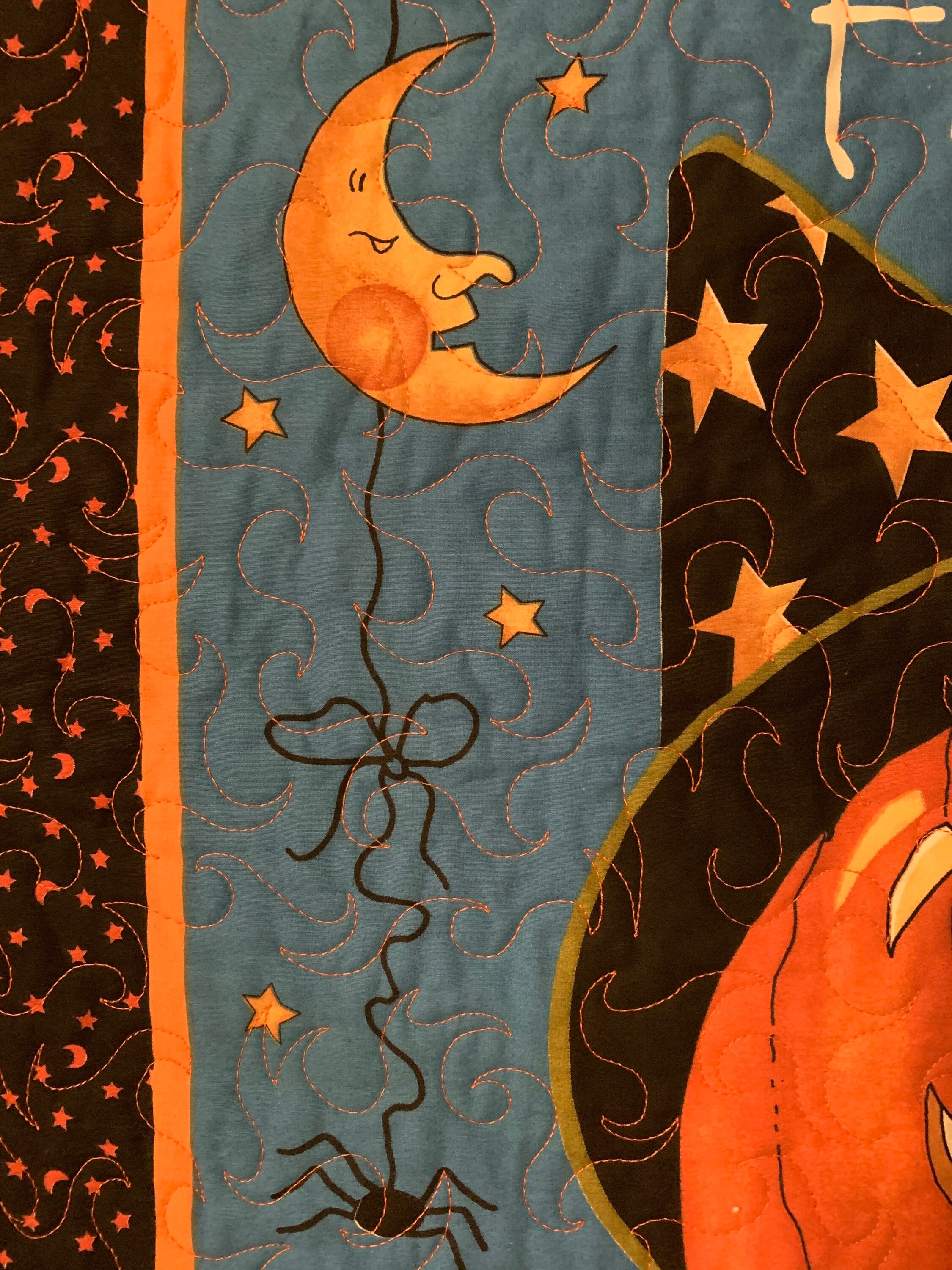 Scary but Cute Halloween Wall Hanging Quilt With Smiley - Etsy