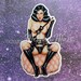 STICKER - 'Sweet Kitten' - Retro Pinup - Erotic BDSM Pinup Art Sticker - Mistress - Bettie Page - Erotic Art - Fetish Art 
