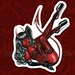 STICKER - 'Red Devil' - Latex BDSM Pinup Art Sticker - Devil girl - Bettie Page - Corset Lingerie - Erotic Art - Pin-up Girl 