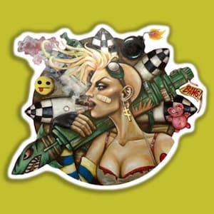 STICKER -Tank Girl Nouveau by Megan Mars - 90's Art - punk - 90's style