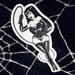 STICKER - 'Whip' - Kinktober Day 8 - Latex BDSM Pinup Art Sticker - Mistress - Bettie Page - Latex Dress - Erotic Art - Fetish Art 