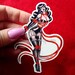 STICKER - 'Bound to Be Yours' - Latex BDSM Pinup Art Sticker - Mistress - Bettie Page - Bondage Shibari - Erotic Art - Fetish Art 