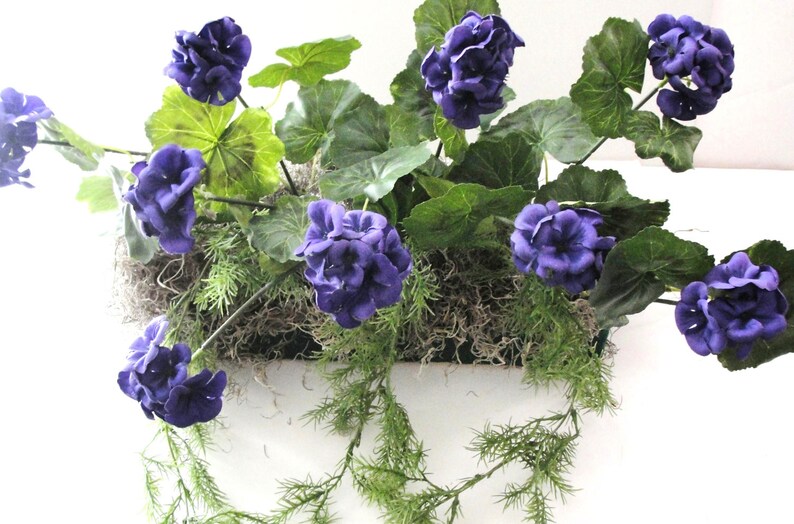 Purple Lovers Geraniums Cascading Springeri Silk Window Box Etsy