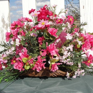 Spring Silk Flower Arrangements Pink, Violet or Custom Colors Dining Table Bedroom Living Room Mothers Day Easter Gifts Ships worldwide image 1