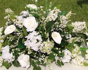 White Silk Wedding Table Bouquet High End Reception Altar
